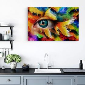 Tablou abstract ochi in forma de peste, multicolor 1436 - Material produs:: Poster pe hartie FARA RAMA, Dimensiunea:: A2 42x59,4 cm