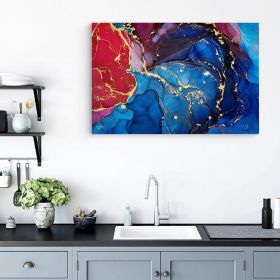Tablou abstract imitatie marmura, albastru, rosu 1418 - Material produs:: Poster pe hartie FARA RAMA, Dimensiunea:: 30x40 cm