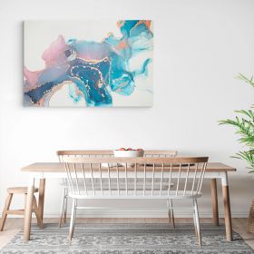 Tablou abstract imitatie marmura, albastru, auriu 1412 - Material produs:: Poster pe hartie FARA RAMA, Dimensiunea:: 80x120 cm