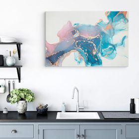 Tablou abstract imitatie marmura, albastru, auriu 1412 - Material produs:: Poster pe hartie FARA RAMA, Dimensiunea:: 80x120 cm
