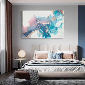 Tablou abstract imitatie marmura, albastru, auriu 1412 - Material produs:: Poster pe hartie FARA RAMA, Dimensiunea:: 30x40 cm