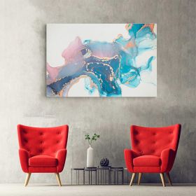Tablou abstract imitatie marmura, albastru, auriu 1412 - Material produs:: Poster pe hartie FARA RAMA, Dimensiunea:: 30x40 cm