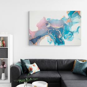 Tablou abstract imitatie marmura, albastru, auriu 1412 - Material produs:: Poster pe hartie FARA RAMA, Dimensiunea:: 80x120 cm