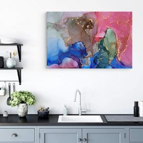Tablou abstract imitatie marmura, roz, albastru 1416 - Material produs:: Tablou canvas pe panza CU RAMA, Dimensiunea:: 60x90 cm