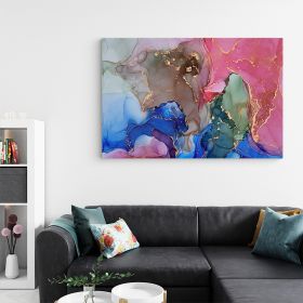 Tablou abstract imitatie marmura, roz, albastru 1416 - Material produs:: Tablou canvas pe panza CU RAMA, Dimensiunea:: 70x100 cm