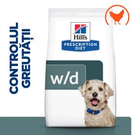 HILL'S Prescription Diet w/d Diabetes Care, Pui, dietă veterinară câini, hrană uscată, afecțiuni metabolice (diabet) HILL'S Prescription Diet w/d Diabetes Care, Pui, dietă veterinară câini, hrană uscată, metabolism (obezitate si diabet), 1.5kg