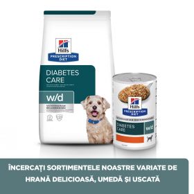 HILL'S Prescription Diet w/d Diabetes Care, Pui, dietă veterinară câini, hrană uscată, afecțiuni metabolice (diabet) HILL'S Prescription Diet w/d Diabetes Care, Pui, dietă veterinară câini, hrană uscată, metabolism (obezitate si diabet), 1.5kg