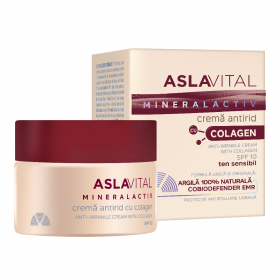 Crema antirid cu colagen SPF 10, Mineralactiv , 50 ml, Aslavital