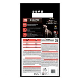 PURINA Pro Plan Veterinary Diets Diabetes Management, dietă veterinară câini, hrană uscată, controlul glucozei, 3kg