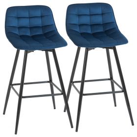 HOMCOM set 2 scaune bar, stil nordic, 45x47x88cm catifea | Aosom Ro