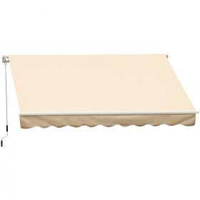 Outsunny Perdea Parasolar Rulou de Perete pentru Exterior, Impermeabilă, din Aluminiu și Poliester, 3x2.5m, Bej | Aosom Romania