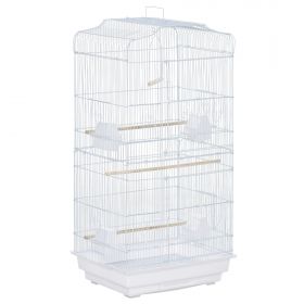 PawHut Cusca Albă pentru Păsări, Spațioasă, cu Accesorii Incluse, 46.5x35.5x92cm | Aosom Romania