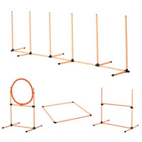PawHut Set de Antrenament pentru Câini Nivel Începători, Echipament Dresaj din ABS/PE/PVC, Portocaliu, Ușor de Asamblat | Aosom Romania