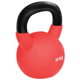 HOMCOM Kettlebell 10KG Acoperit cu Neopren Fontă Solidă Antrenament Forță Roșu | Aosom Romania