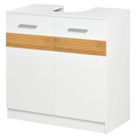 Kleankin Mobilier Sub Chiuveta Baie, Spațiu de Depozitare Optimizat cu Uși din Lemn, Design Compact, 60x30x60.5 cm, Alb | Aosom Romania