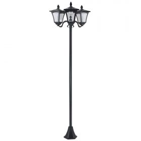 Outsunny Felinar de Grădină Led cu Energie Solară, 182.5 cm, Negru | Aosom Romania