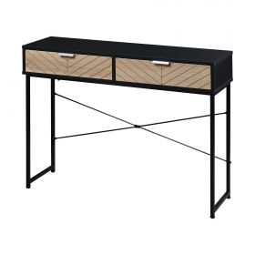 HOMCOM Consolă Elegantă cu 2 Sertare, Masă Metalică pentru Hol, Design Modern, Negru | Aosom Romania