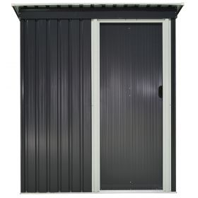 Magazie de Scule Outsunny din Otel, 1 Usa Glisanta, Acoperis inclinat 163x89x182cm | Aosom RO