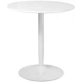 Masa rotunda HOMCOM, baza din otel, suport antiderapant Φ70x75cm, MDF si Otel, Alb | Aosom RO