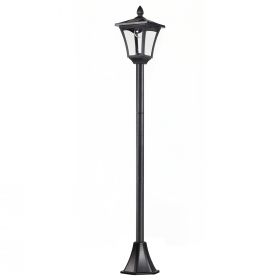 Outsunny Lanternă Solară pentru Grădină, Felinar LED cu Panouri Solare, Design Modern, 18x18x160 cm, Negru | Aosom Romania