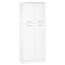 HOMCOM Dulap pentru Spații Mici, 2 Compartimente, Rafturi Ajustabile, 59x31x155 cm, Design Modern, Alb | Aosom Romania