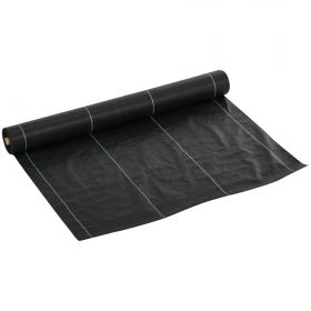 Outsunny Folie pentru Protecția Solului Drenantă și Respirabilă, 50x1 md în PP, pentru Grădina de Legume | Aosom Romania