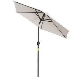 Outsunny Umbrelă de Grădină Reglabilă, din Oțel, Alb Crem, Φ227cm | Aosom Romania