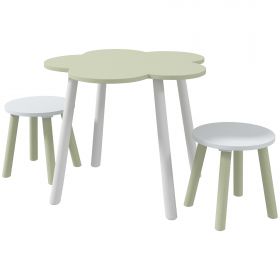 ZONEKIZ Set Mobilier pentru Copii, Masă cu 2 Scaune, Spațiu de Joacă și Activități, 2-5 ani, Galben | Aosom Romania