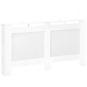 HOMCOM Masca Radiator din Lemn Alb Design Modern pentru Acoperire Calorifer 151.5x82x19cm Decorativ si Functional | Aosom Romania