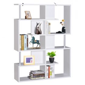 Homcom Mobilier cu Rafturi Librarie 5 Niveluri in Lemn, Alb, 120x28.6x160cm