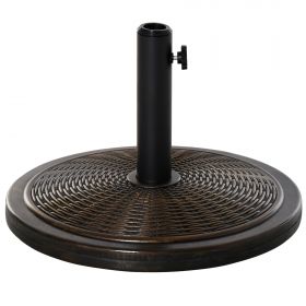 Outsunny Bază Umbrelă 14kg, Ciment și Plastic, Efect Ratan, Bronz | Aosom Romania