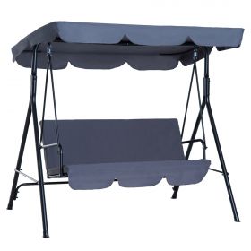 Outsunny Leagăn de Grădină cu Acoperiș Parasolar Reglabil, Material Poliester Rezistent, Design Confortabil, Gri | Aosom Romania