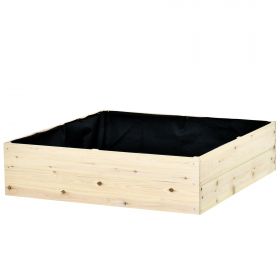 Outsunny Pat pentru Gradina de Legume Inaltat din Lemn, Jardiniera de Gradina pentru Plante, Legume si Ierburi Aromatice, 117x117x30cm