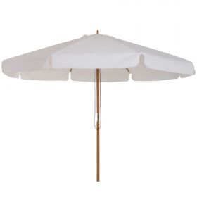 Outsunny Umbrelă de Grădină Reglabilă, Baldachin Dublu, 8 Stinghii Bambus, Poliester, Ø325x250cm, Crem | Aosom Romania