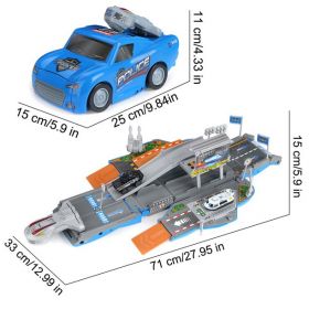 Jucarie Masinuta si Pista de Masini cu Lansator, 2 in 1, Albastru