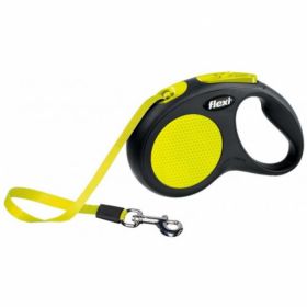 Lesa pentru caini New Classic Neon banda, Flexi, Retractabil, Pana la 12 kg, XS, 3 metri, Galben