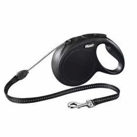 Lesa pentru caini New Classic Snur, Flexi, Retractabil, Pana la 12 kg, S, 5 metri, Negru