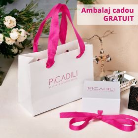 Cercei argint 925, JW497, model flori cu zirconiu, placati cu rodiu