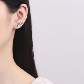 Cercei ear cuffs argint 925, JW681, model feriga, placat cu rodiu