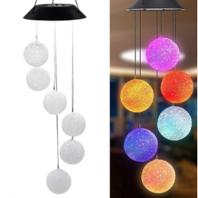 Ghirlanda solara ornamentala cu 6 globuri de cristal / Lampa solara - 6 Glob