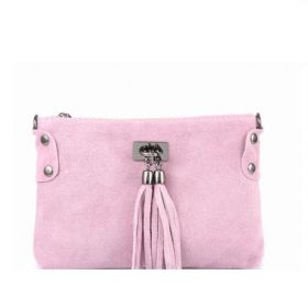 Geanta dama Tianna GT1755, piele intoarsa, Roz
