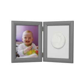 Kit mulaj, Baby HandPrint, Memory Frame, Cu rama foto 13x18 cm, Non-toxic, Conform cu standardul european de siguranta EN 71-3:2019, Silver