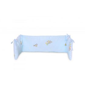 Lorelli - Protectie laterala pat, 140 x 27 cm, bumbac ranforce, Bear Party Blue