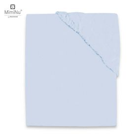 Cearceaf cu elastic, MimiNu, Jerse, Pentru patut 120X60 cm, Material certificat Oeko Tex Standard 100, Light blue