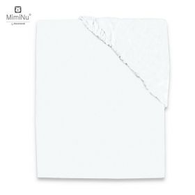 Cearceaf cu elastic, MimiNu, Jerse, Pentru patut 140X70 cm, Material certificat Oeko Tex Standard 100, White