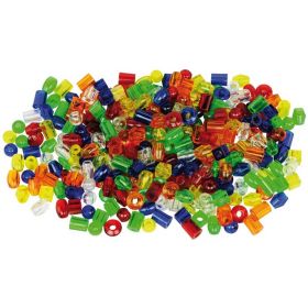 Margele transparente mari de insirat, 192 bucati, multicolor