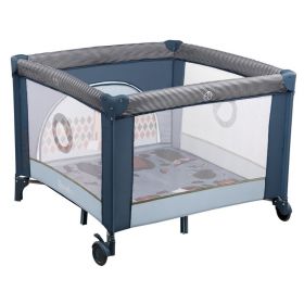 Tarc de joaca, Lionelo, Lene, Cu roti, Cu intrare laterala cu fermoar, 100 x 100 cm, Conform cu standardul europeane de securitate EN12227, Blue Navy