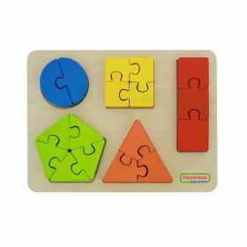 Panou educativ forme geometrice, din lemn, +2 ani, Masterkidz