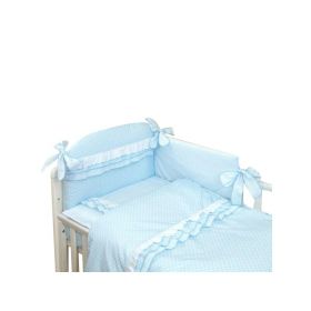 Amy - Lenjerie 3 piese Cu protectie laterala Baby Chic din Bumbac. 120x60 cm. Blue
