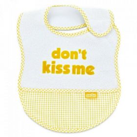 Baveta BabyJem din bumbac Dont Kiss Me (Culoare: Roz)